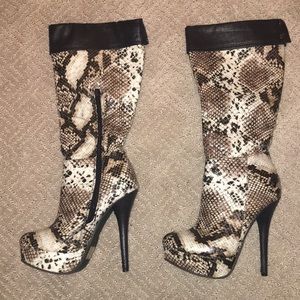 Faux Snake skin boots